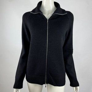 Amina Rubinacci Italy Full Zip Cardigan Women 48 US 8 EUC‎ Long Sleeve Collared